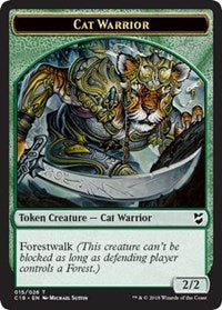 Cat Warrior // Plant Double-sided Token [Commander 2018 Tokens] | Magic Magpie