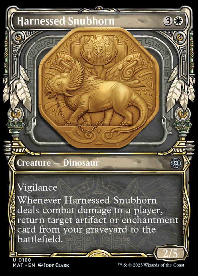 Harnessed Snubhorn (Showcase Halo Foil) [March of the Machine: The Aftermath] | Magic Magpie