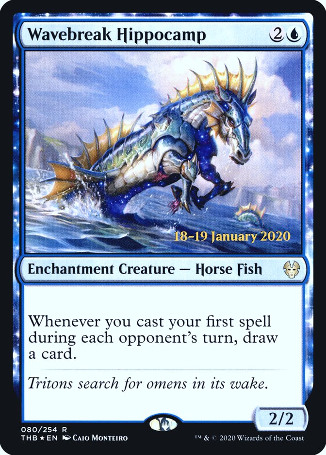 Wavebreak Hippocamp [Theros Beyond Death Prerelease Promos] | Magic Magpie