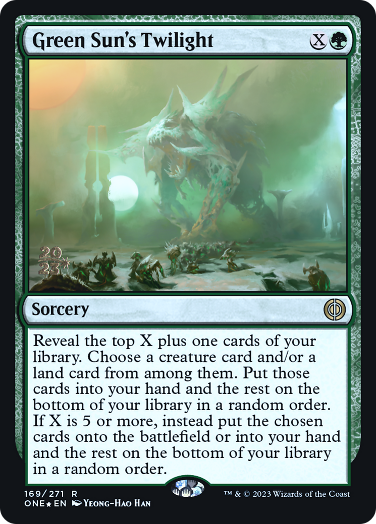 Green Sun's Twilight [Phyrexia: All Will Be One Prerelease Promos] | Magic Magpie