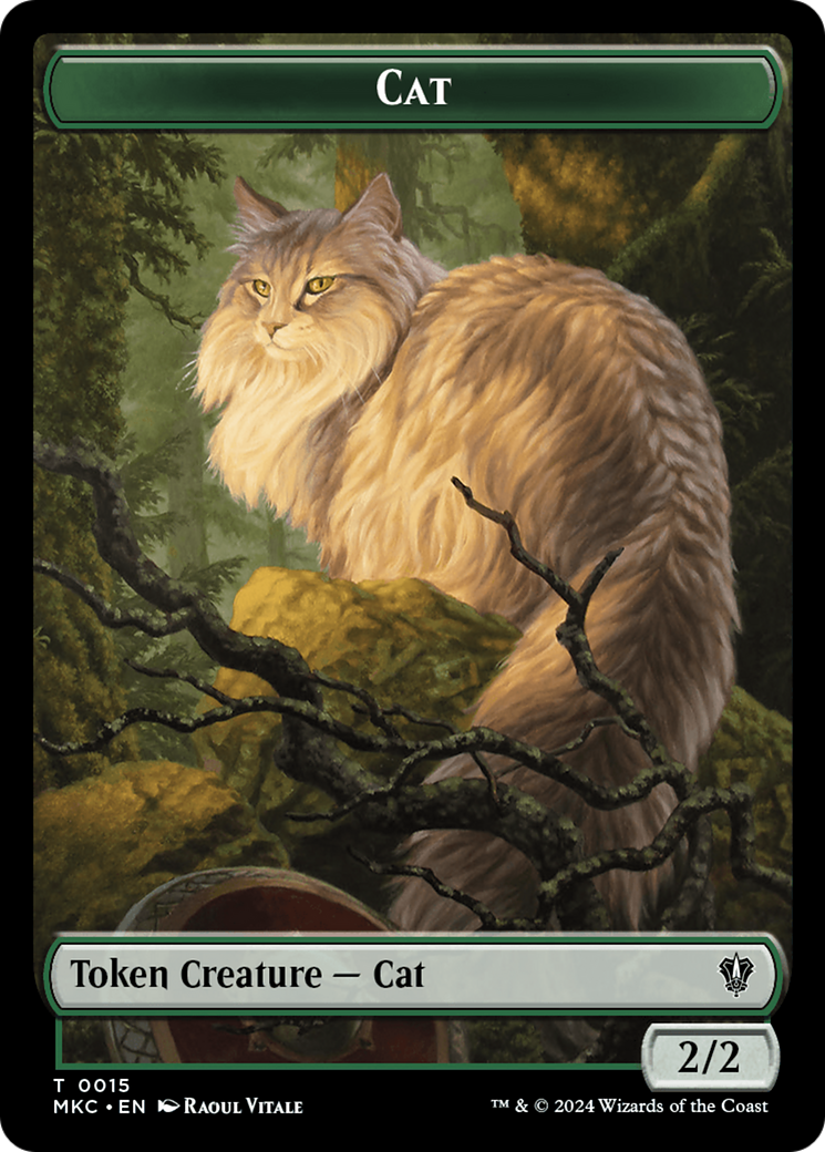 Drake // Cat Double-Sided Token [Murders at Karlov Manor Commander Tokens] | Magic Magpie