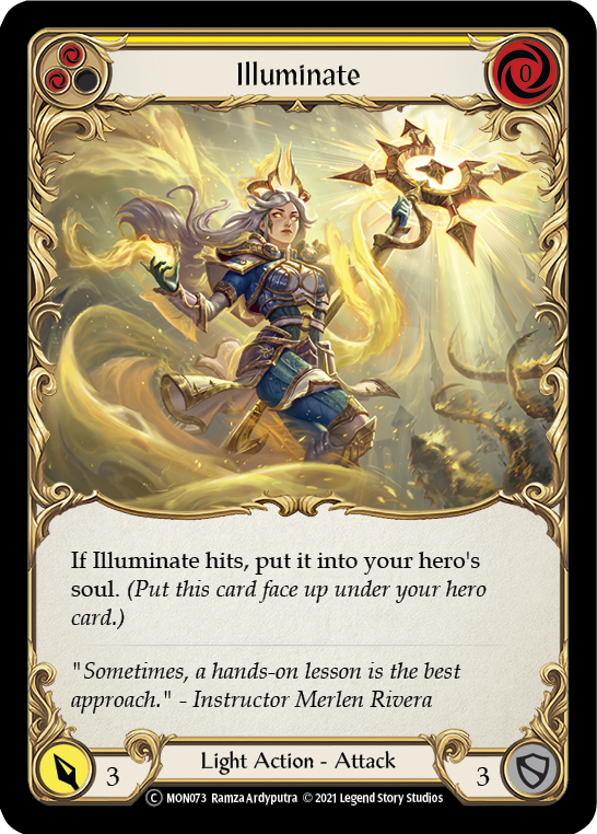 Illuminate (Yellow) (Rainbow Foil) [U-MON073-RF] Unlimited Rainbow Foil | Magic Magpie