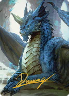 Young Blue Dragon Art Card (Gold-Stamped Signature) [Commander Legends: Battle for Baldur's Gate Art Series] | Magic Magpie