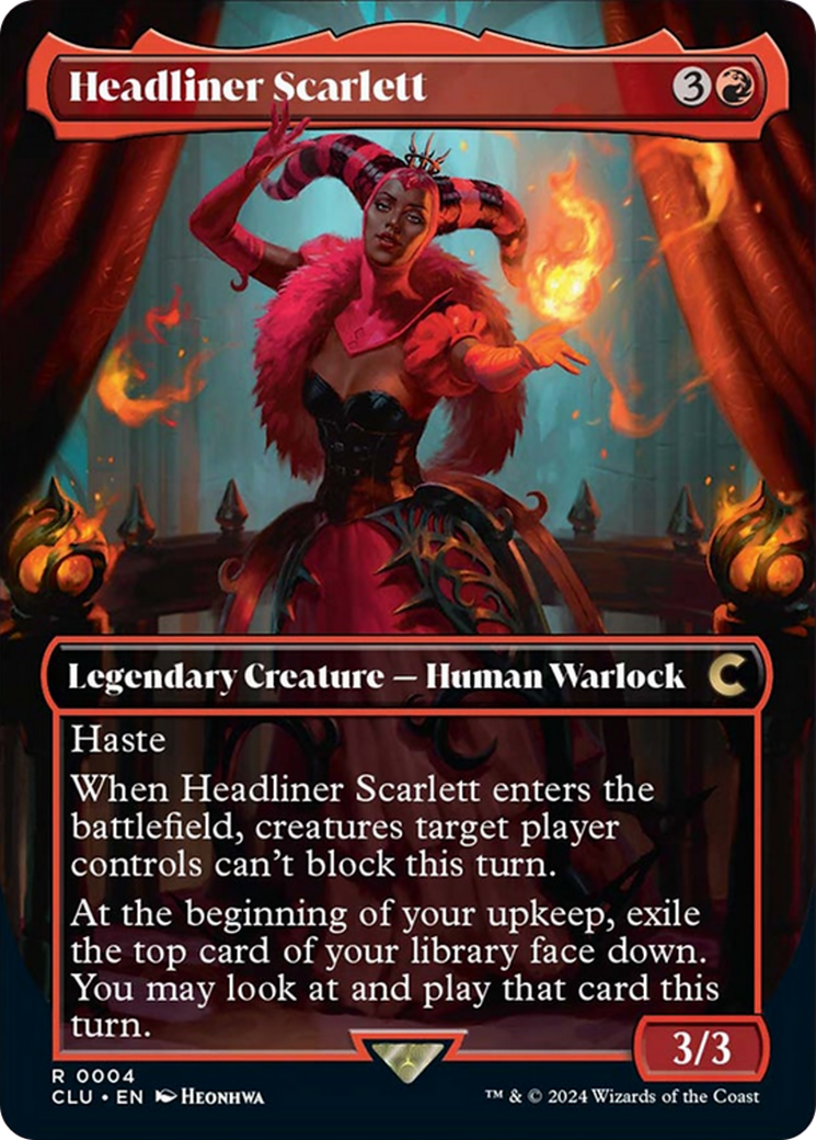 Headliner Scarlett (Borderless) [Ravnica: Clue Edition] | Magic Magpie