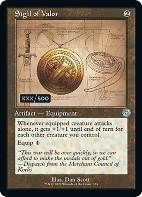 Sigil of Valor (Retro Schematic) (Serial Numbered) [The Brothers' War Retro Artifacts] | Magic Magpie