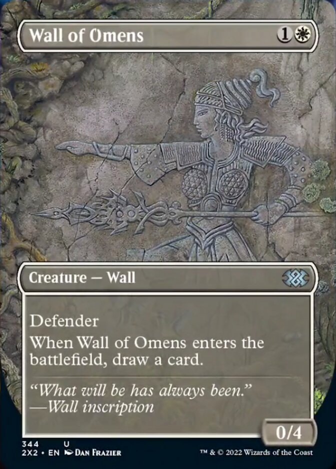 Wall of Omens (Borderless Alternate Art) [Double Masters 2022] | Magic Magpie