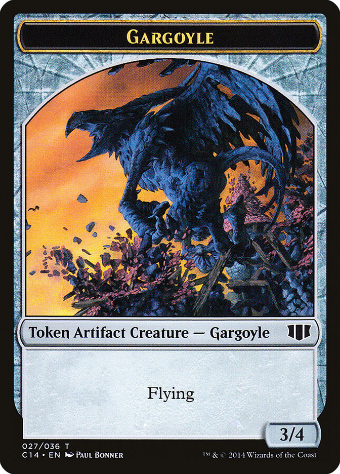 Gargoyle // Elf Warrior Double-sided Token [Commander 2014 Tokens] | Magic Magpie