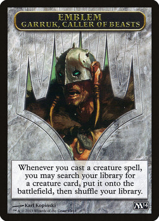 Emblem - Garruk, Caller of Beasts [Magic 2014 Tokens] | Magic Magpie