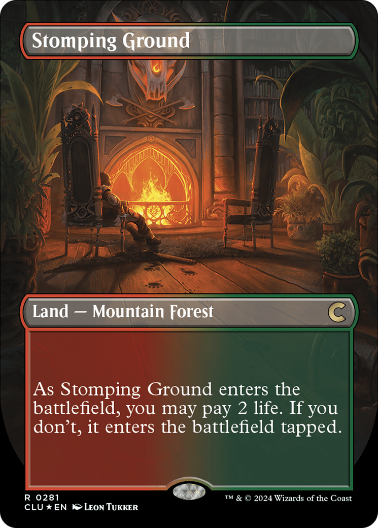 Stomping Ground (Borderless) [Ravnica: Clue Edition] | Magic Magpie