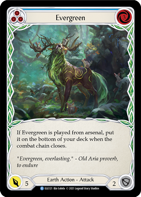 Evergreen (Blue) [ELE121] (Tales of Aria)  1st Edition Rainbow Foil | Magic Magpie