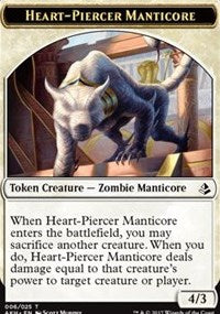 Heart-Piercer Manticore // Warrior Token [Amonkhet Tokens] | Magic Magpie