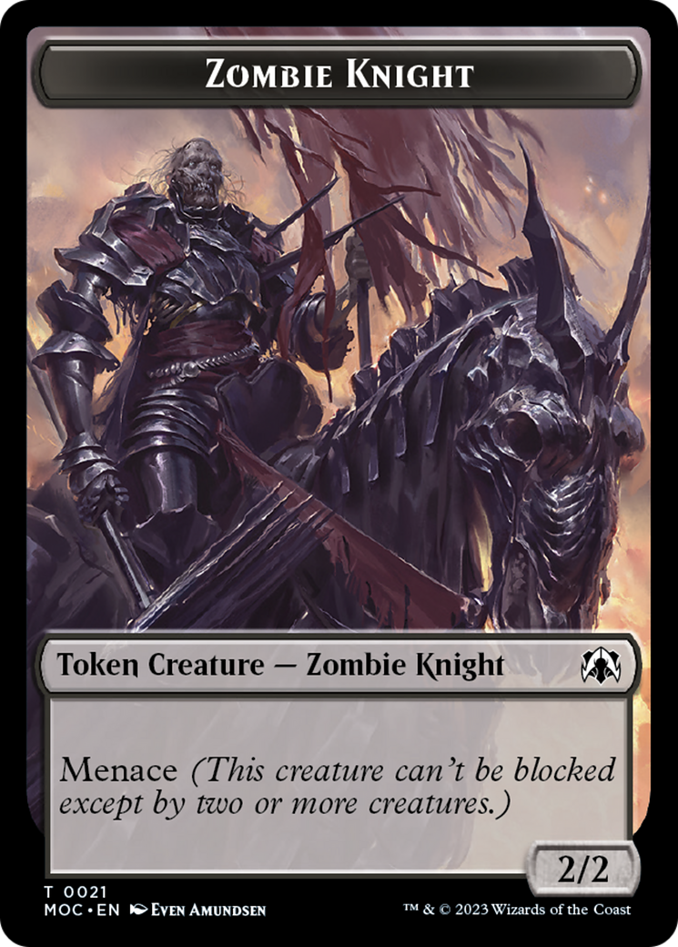 Zombie Knight // Human (6) Double-Sided Token [March of the Machine Commander Tokens] | Magic Magpie