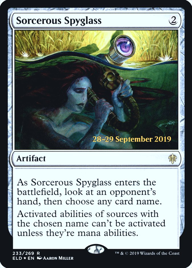 Sorcerous Spyglass  [Throne of Eldraine Prerelease Promos] | Magic Magpie