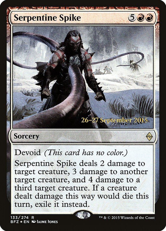 Serpentine Spike  [Battle for Zendikar Prerelease Promos] | Magic Magpie