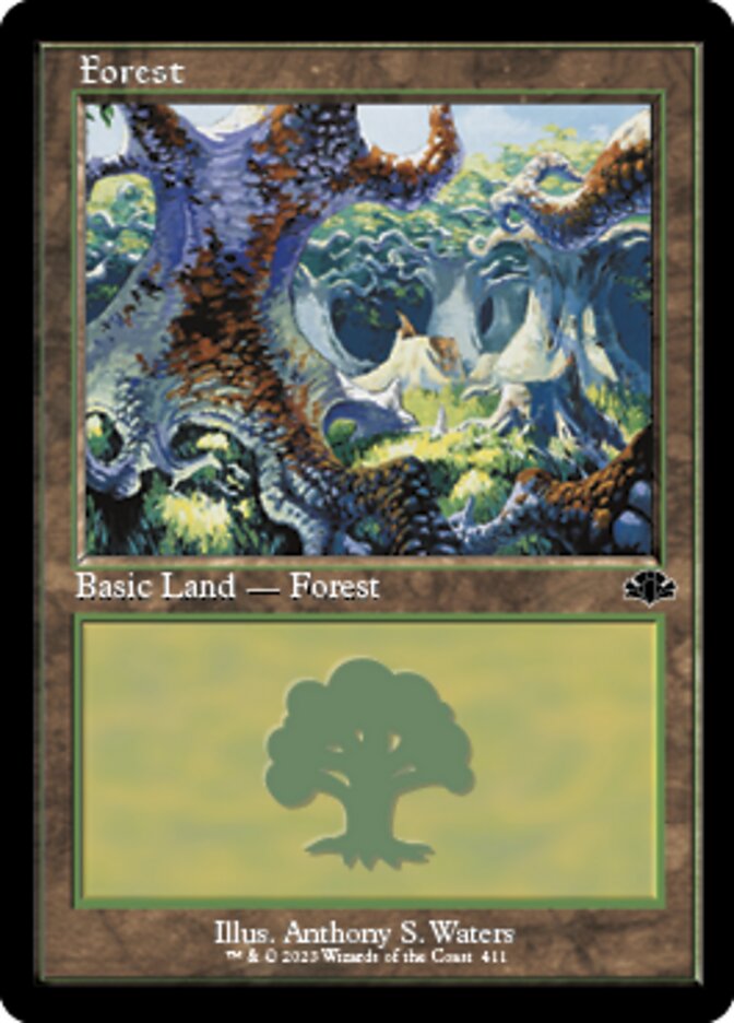 Forest (411) (Retro) [Dominaria Remastered] | Magic Magpie