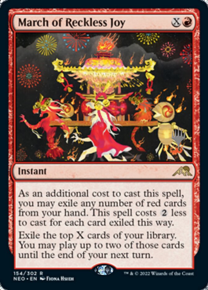 March of Reckless Joy (Promo Pack) [Kamigawa: Neon Dynasty Promos] | Magic Magpie