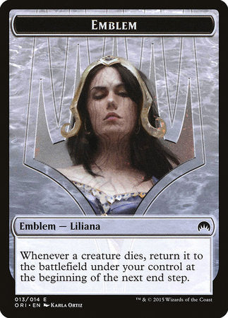 Emblem - Liliana, Defiant Necromancer [Magic Origins Tokens] | Magic Magpie