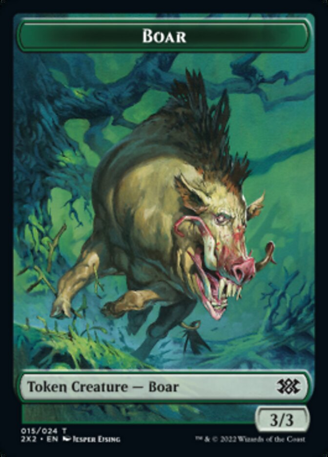 Boar // Soldier Double-sided Token [Double Masters 2022 Tokens] | Magic Magpie