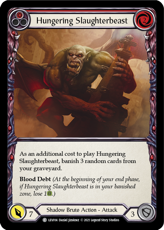 Hungering Slaughterbeast (Red) [LEV014] (Monarch Levia Blitz Deck) | Magic Magpie