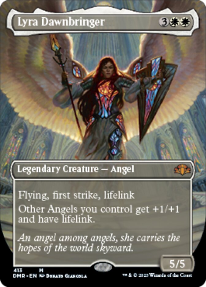 Lyra Dawnbringer (Borderless Alternate Art) [Dominaria Remastered] | Magic Magpie