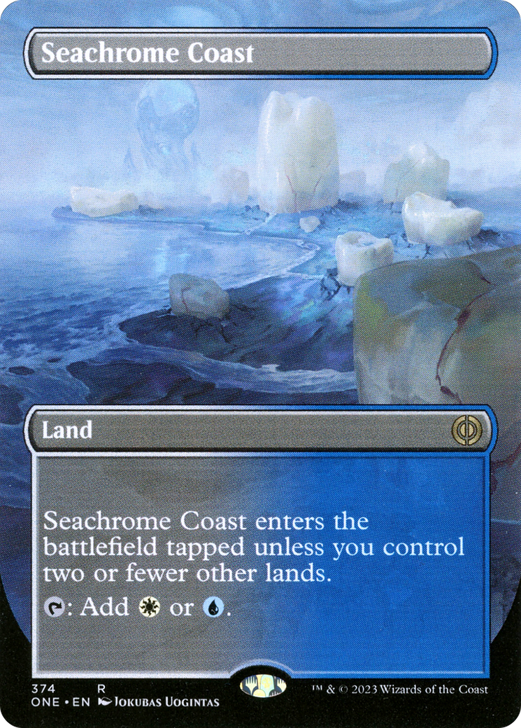 Seachrome Coast (Borderless Alternate Art) [Phyrexia: All Will Be One] | Magic Magpie