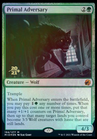 Primal Adversary [Innistrad: Midnight Hunt Prerelease Promos] | Magic Magpie