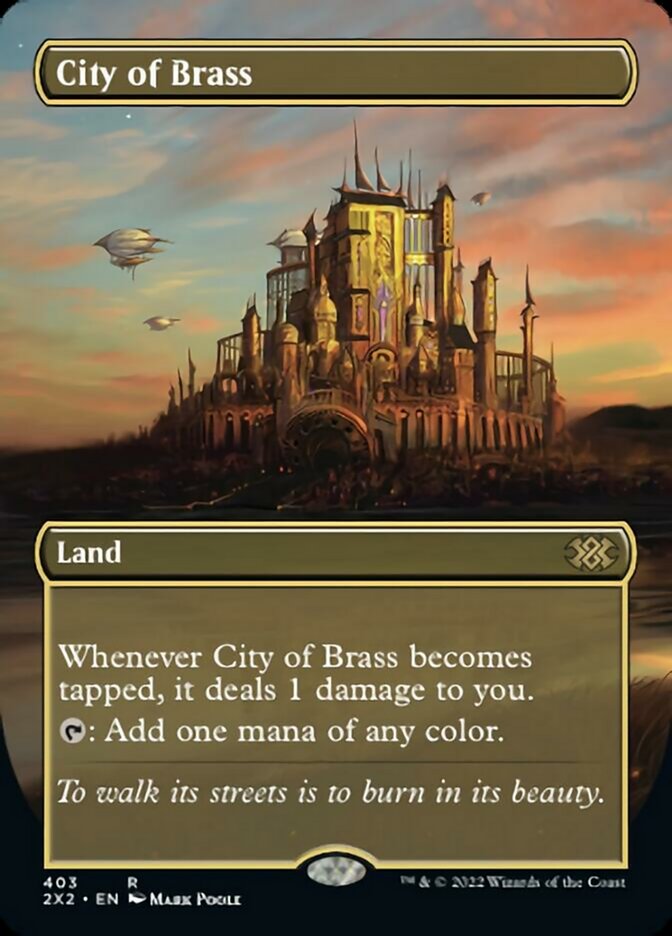 City of Brass (Borderless Alternate Art) [Double Masters 2022] | Magic Magpie