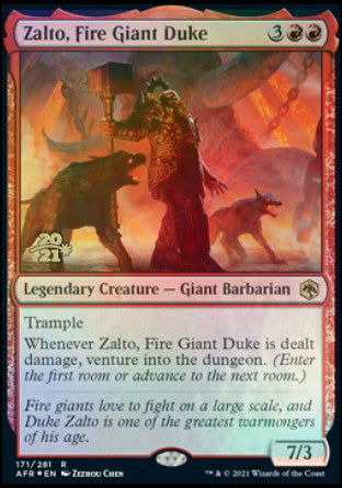 Zalto, Fire Giant Duke [Dungeons & Dragons: Adventures in the Forgotten Realms Prerelease Promos] | Magic Magpie