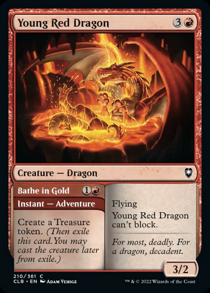 Young Red Dragon // Bathe in Gold [Commander Legends: Battle for Baldur's Gate] | Magic Magpie
