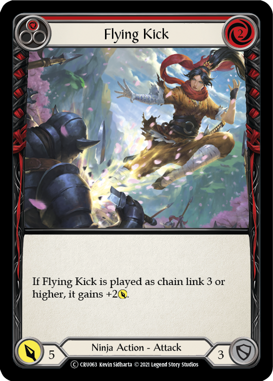 Flying Kick (Red) (Rainbow Foil) [U-CRU063-RF] Unlimited Rainbow Foil | Magic Magpie