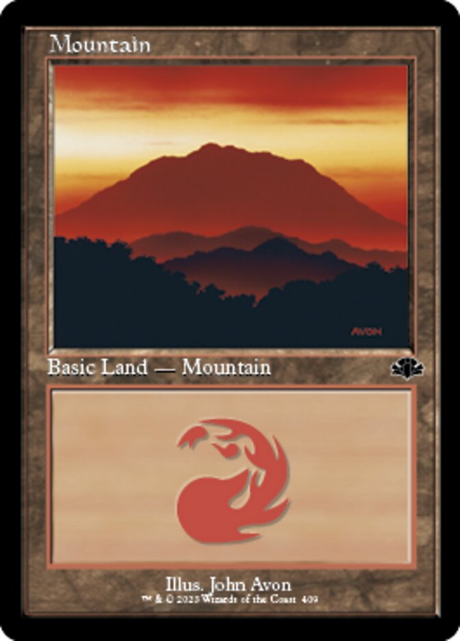 Mountain (409) (Retro) [Dominaria Remastered] | Magic Magpie