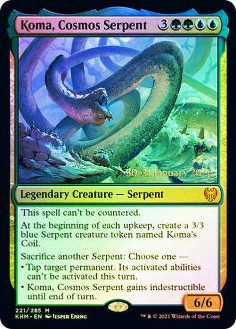 Koma, Cosmos Serpent  [Kaldheim Prerelease Promos] | Magic Magpie