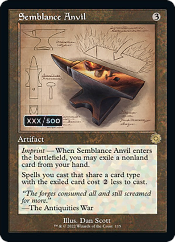 Semblance Anvil (Retro Schematic) (Serial Numbered) [The Brothers' War Retro Artifacts] | Magic Magpie