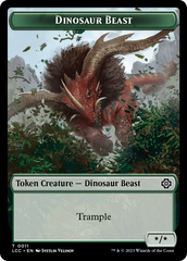 Dinosaur Beast // Dinosaur Double-Sided Token [The Lost Caverns of Ixalan Commander Tokens] | Magic Magpie