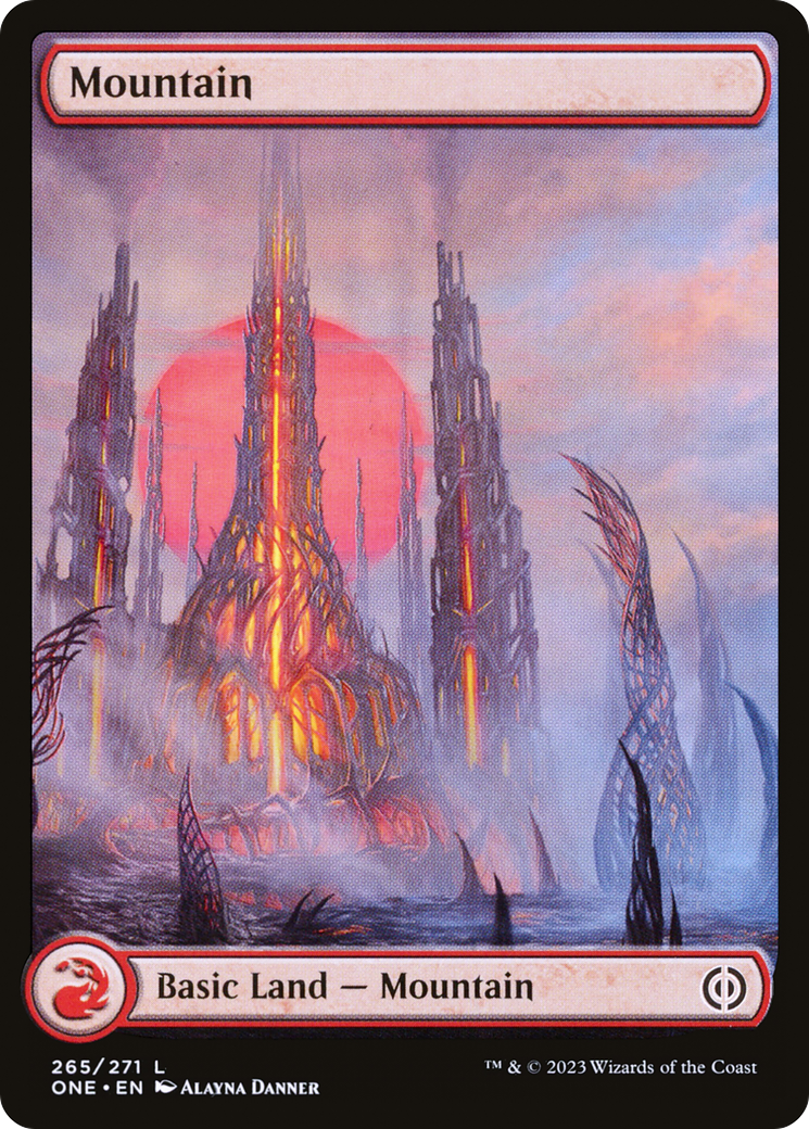 Mountain (265) (Full-Art) [Phyrexia: All Will Be One] | Magic Magpie