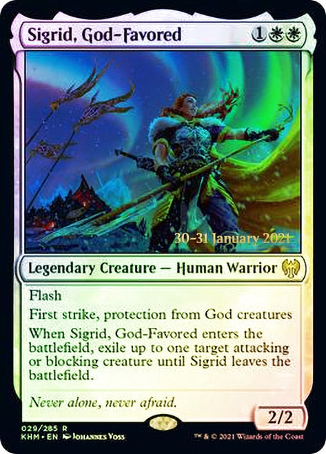 Sigrid, God-Favored  [Kaldheim Prerelease Promos] | Magic Magpie