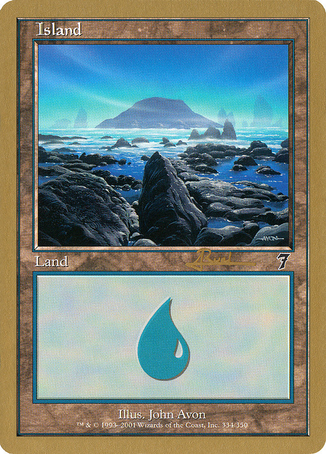 Island (ar334) (Antoine Ruel) [World Championship Decks 2001] | Magic Magpie