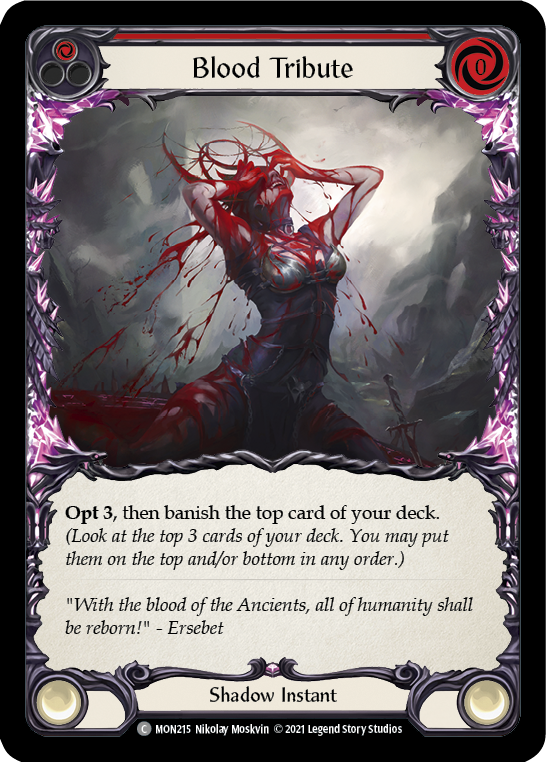 Blood Tribute (Red) [MON215] 1st Edition Normal | Magic Magpie