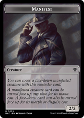 Saproling // Manifest Double-Sided Token [Murders at Karlov Manor Commander Tokens] | Magic Magpie