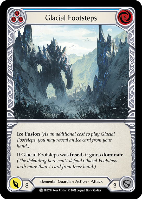 Glacial Footsteps (Blue) [ELE018] (Tales of Aria)  1st Edition Rainbow Foil | Magic Magpie
