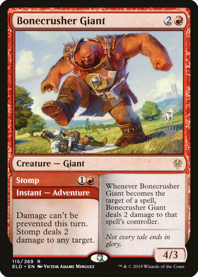 Bonecrusher Giant // Stomp (Promo Pack) [Throne of Eldraine Promos] | Magic Magpie