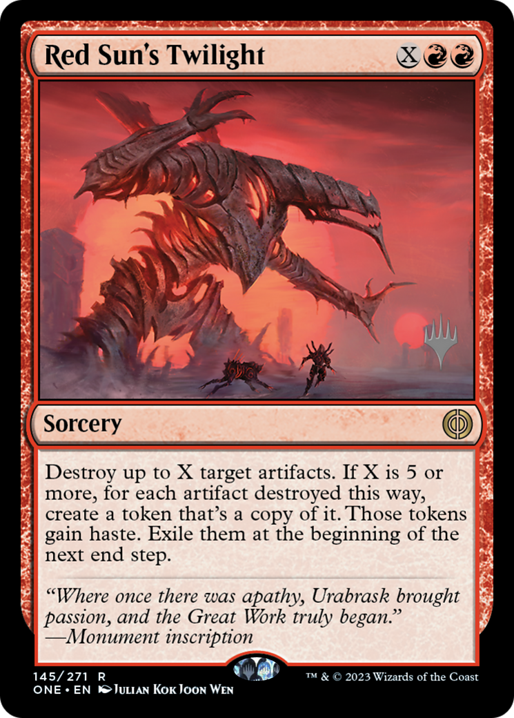 Red Sun's Twilight (Promo Pack) [Phyrexia: All Will Be One Promos] | Magic Magpie