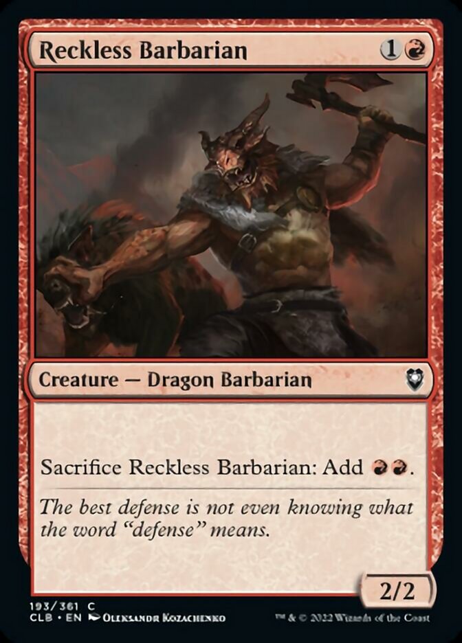 Reckless Barbarian [Commander Legends: Battle for Baldur's Gate] | Magic Magpie