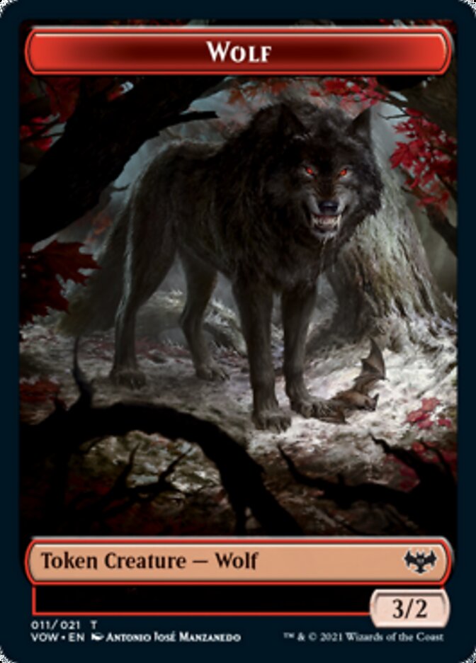 Wolf Token (011) [Innistrad: Crimson Vow Tokens] | Magic Magpie