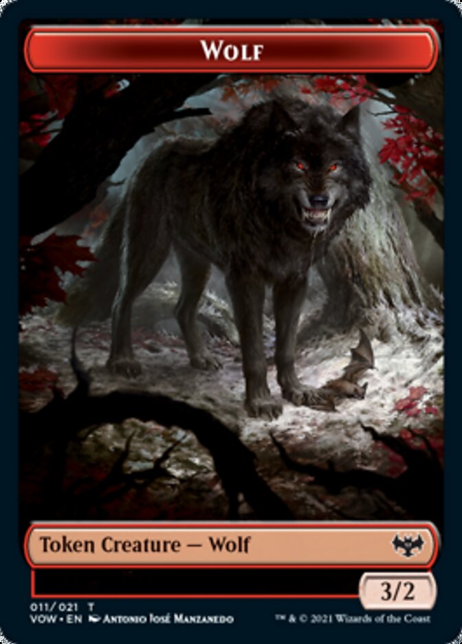 Wolf (011) // Spirit (002) Double-sided Token [Innistrad: Crimson Vow Tokens] | Magic Magpie