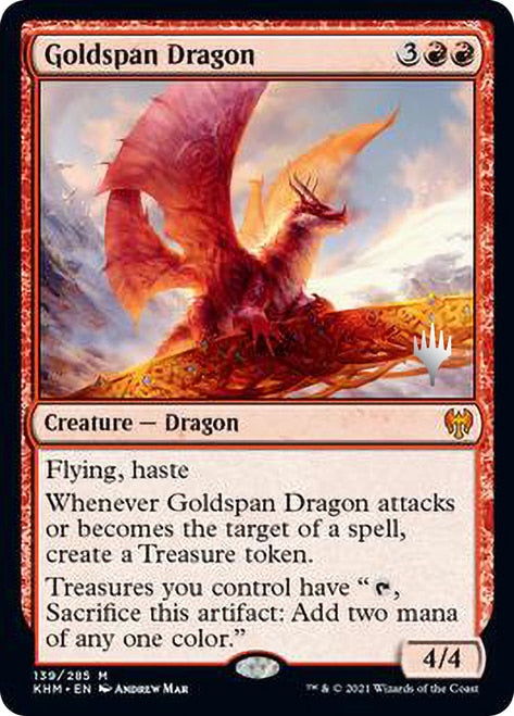 Goldspan Dragon [Kaldheim Promo Pack] | Magic Magpie