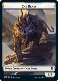 Cat Beast // Goblin Construct Double-sided Token [Zendikar Rising Tokens] | Magic Magpie