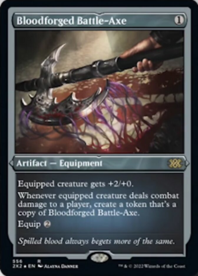 Bloodforged Battle-Axe (Foil Etched) [Double Masters 2022] | Magic Magpie