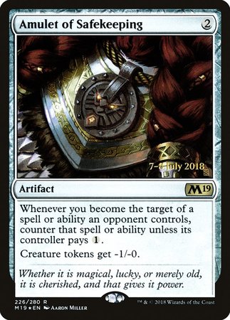 Amulet of Safekeeping [Core Set 2019 Promos] | Magic Magpie