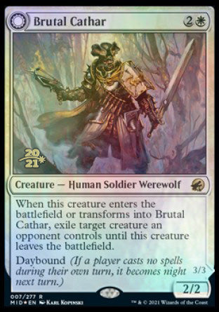 Brutal Cathar // Moonrage Brute [Innistrad: Midnight Hunt Prerelease Promos] | Magic Magpie